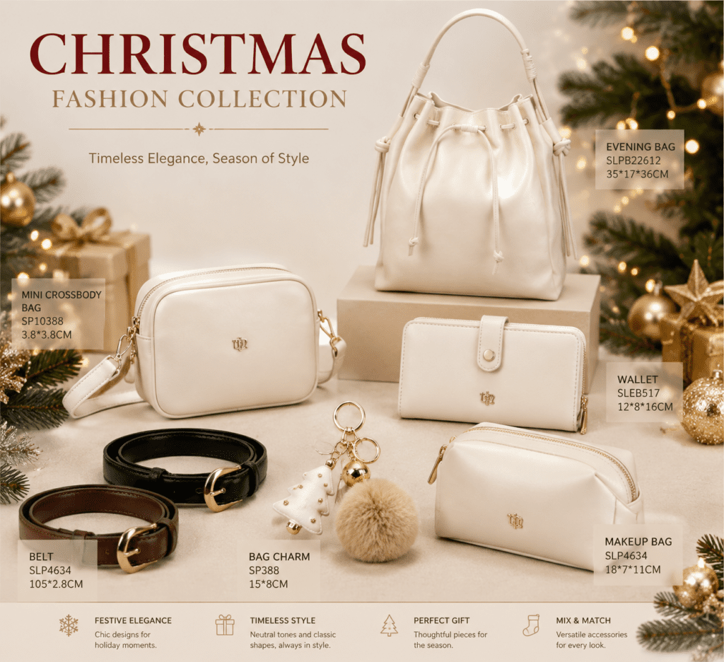  Christmas fashion accessories 2026 collection with bags charms wallets and belts